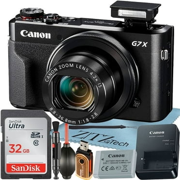 Canon PowerShot G7 X Mark II Digital Camera (Black) with 4.2x Optical Zoom Lens   SanDisk 32GB Memory Card   Cleaning Pen   ZeeTech Starter Bundle (International Version)