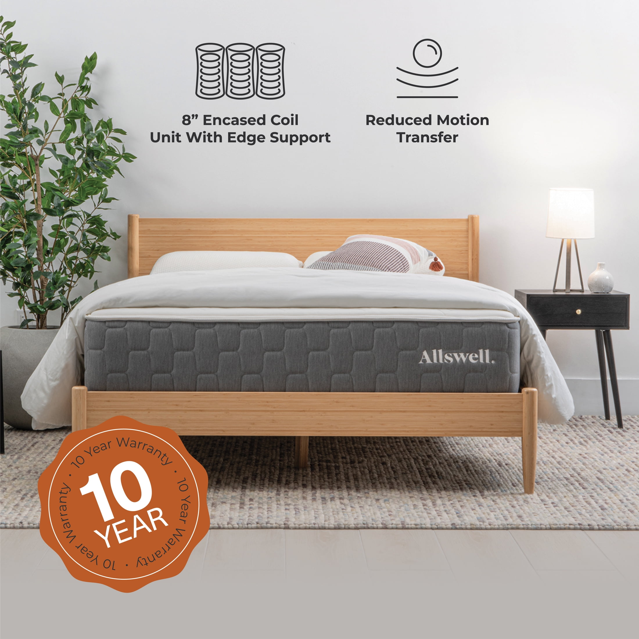 The Allswell Brick 12" Bed in a Box Hybrid Mattress, King