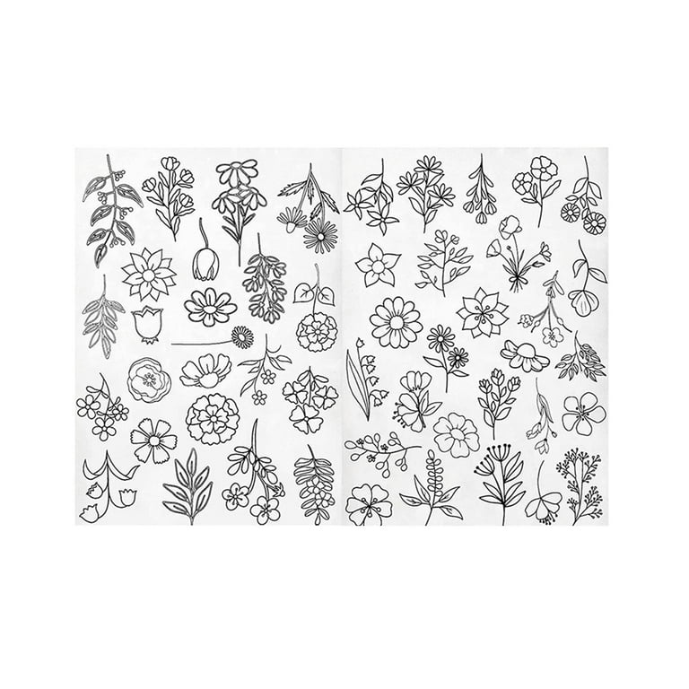 70Pcs Flowers Pattern Water Soluble Hand Sewing Stabilizers Celestial Stick  and Stitch Embroidery Designs Paper for Fabric Embroidery Stitch Practice Embroidery  Patterns Transfers 4 Sheets 