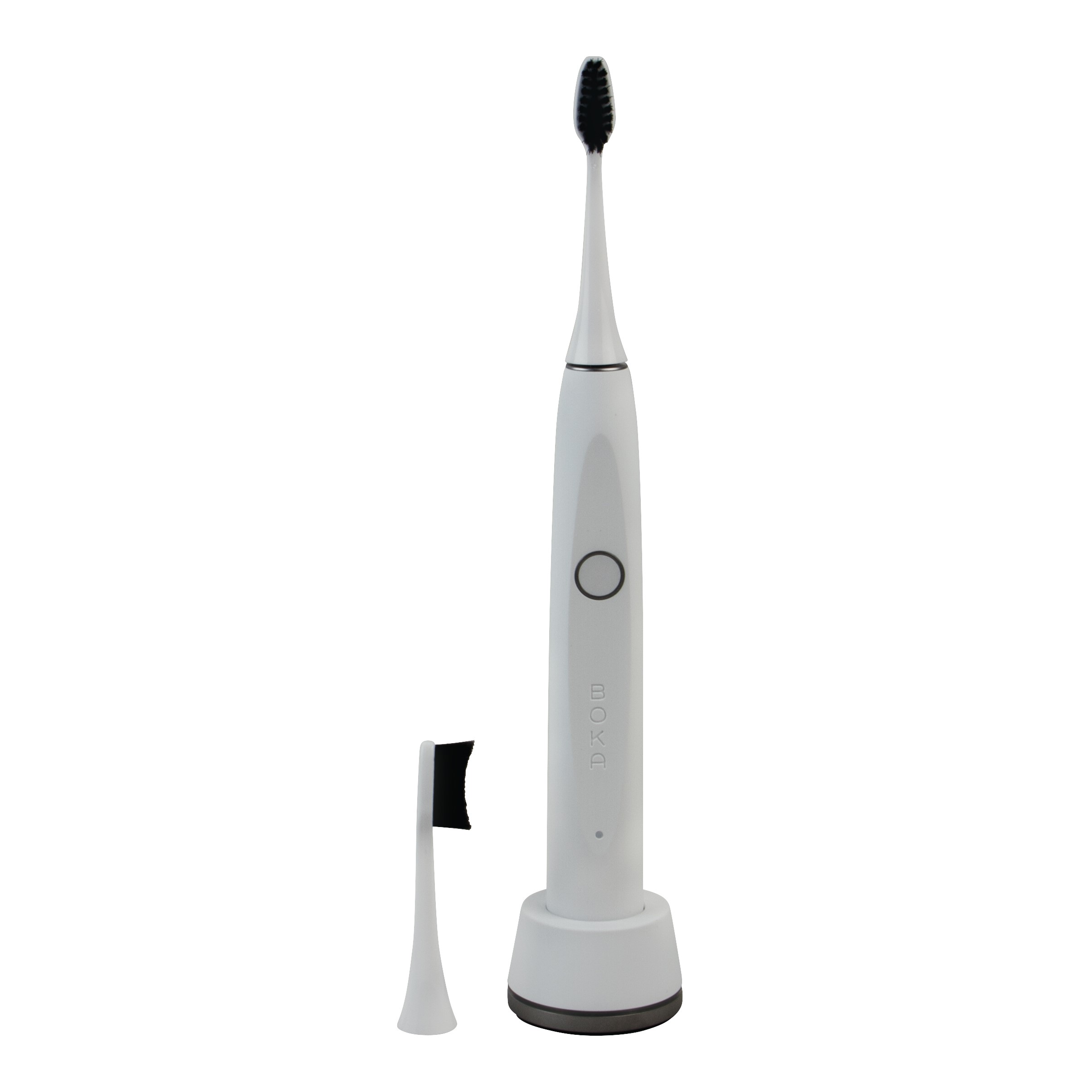 Boka electric toothbrush with two activated charcoal bristle replacement heads, white - image 2 of 5