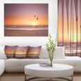 thumbnail image 1 of Beach Sunset and Sea Gulls - Modern Seashore Canvas Art, 1 of 3