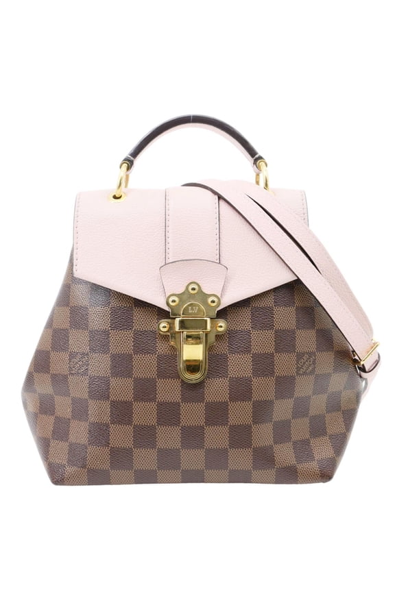Pre-Owned Louis Vuitton Clapton Damier Ebene Backpack Bag Magnolia