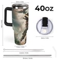 thumbnail image 2 of 40 oz Insulated Tumbler with Handle, Leak-Proof Straw Lid, Stainless Steel Travel Mug for Car & Road Trips - Racoon, 2 of 6