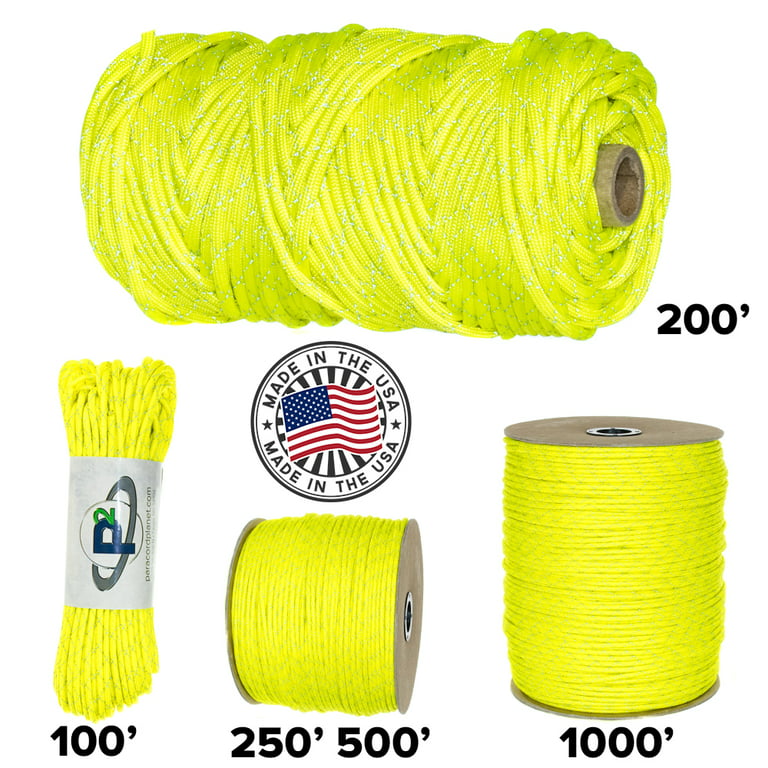 Paracord Planet 700lb Criss Cross Double-Reflective Paracord - 2 Bright  Retro-Reflective Tracers for the Best in High-Visibility Cord - 100% Nylon  Cord is Made in the USA 