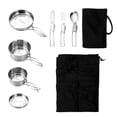thumbnail image 1 of 7x Kit de cocina para acampar, utensilios de acero inoxidable para acampar, ollas de picnic, juego de utensilios de cocina para senderismo, 1 of 8