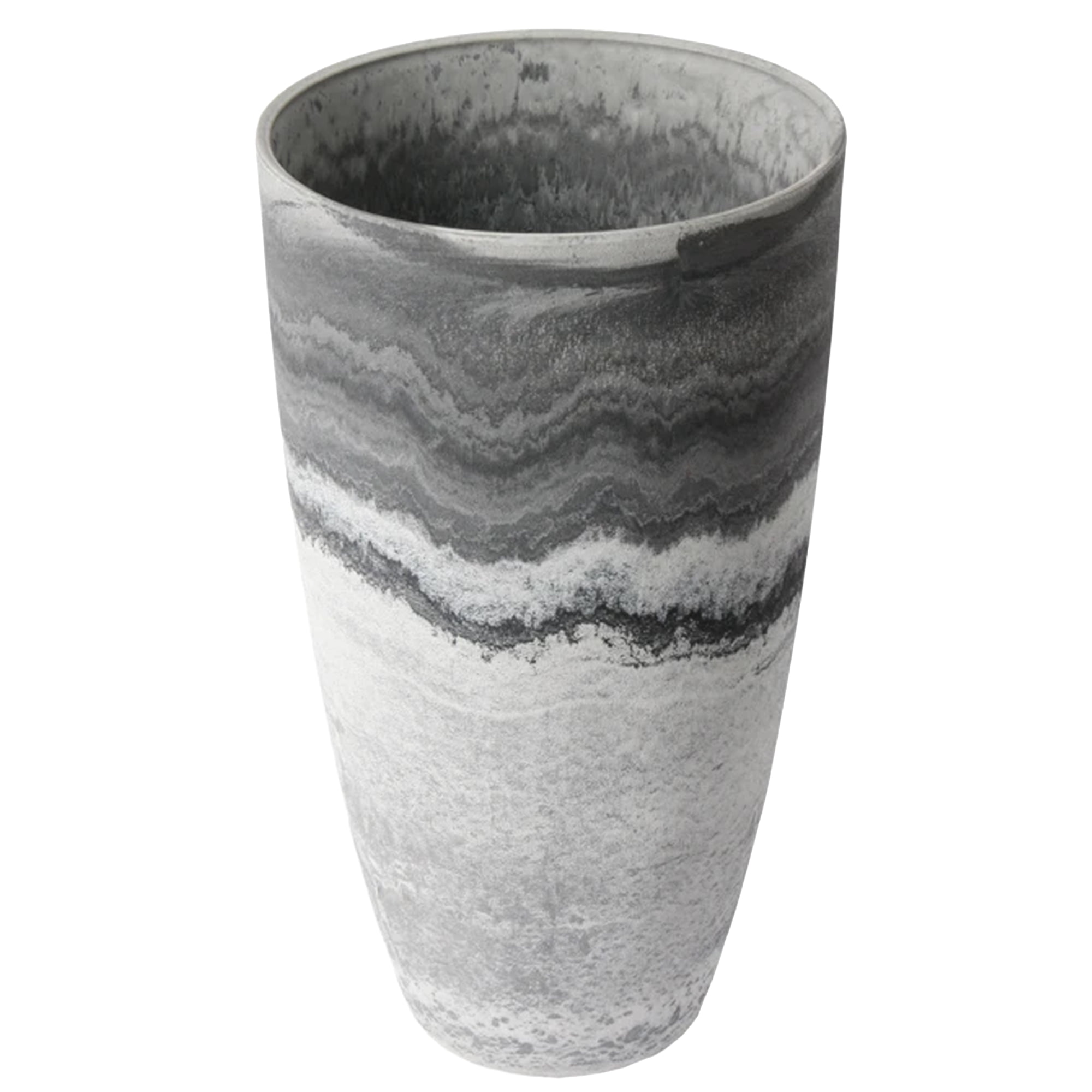 Algreen Acerra 12 x 20" Curved Patio Vase Garden Planter, Marble (2 Pack)