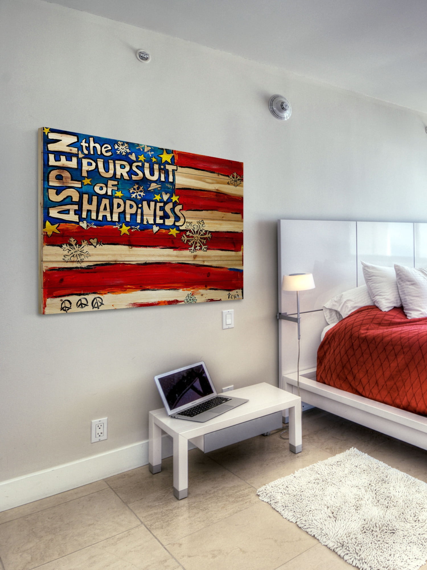 Marmont Hill "Aspen Pursuit of Happiness" by Tori Campisi Painting Print on Natural Pine Wood