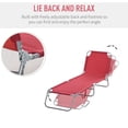thumbnail image 3 of Chaise Longue Pliante d'Extérieur, Chaise Longue Inclinable avec Dossier Réglable et Tissu en Maille Respirant, Rouge Vin, 3 of 7