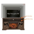 thumbnail image 3 of Fireplace TV Stand for TVs up to 70 Inches, Farmhouse Entertainment Center with Electric Fireplace, Media Console Table with Open Storage Shelves and Cabinets for Living Room, 60 Inch Brown, 3 of 6