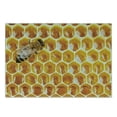 thumbnail image 3 of Honeycomb Cutting Board, Working Bee on Honeycomb Cells Nature Photography Idyllic Scene Composition, Decorative Tempered Glass Cutting and Serving Board, in 3 Sizes, by Ambesonne, 3 of 4