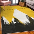 thumbnail image 3 of Adventure Decorative Rug, Forest Halftone Effect Hipster Typography Camping in Mountains, Quality Carpet for Bedroom Dorm and Living Room, 6 Sizes, Earth Yellow, by Ambesonne, 3 of 4