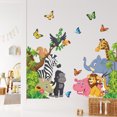 thumbnail image 4 of Juego de calcomanías de pared JAMW animales de dibujos animados selva, 4 of 5