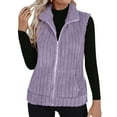 thumbnail image 6 of cocolona Womens Fleece Vest Winter Warm Sleeveless Zip Up Jackets Fashion Solid Color Outwear Coats with Pocket, 6 of 7