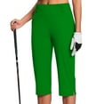 thumbnail image 3 of QATAINLAV Womens Capris for Summer Plus Size Side Split Cropped Pants Elastic High Waist Casual Office Work Trousers with Pockets Green XXL Ofertas de Hoy en Liquidación, 3 of 8