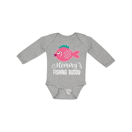 

Inktastic Mommys Fishing Buddy Girls Gift Baby Girl Long Sleeve Bodysuit