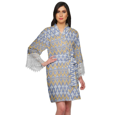 

Moomaya Cotton Robes For Women Lightweight Printed Short Bridesmaid Robes