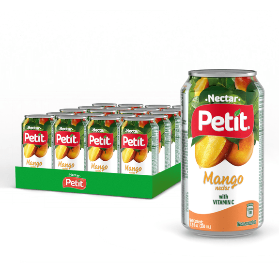 Petit Mango Nectar, 330 ml Cans (Pack of 24) – Sweet Tropical Fruit Juice Beverage
