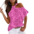 thumbnail image 1 of DPTALR Femmes Été Col Rond Manches Courtes Imprimé Bustier T-Shirt Tops Chemisiers, 1 of 5