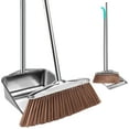 thumbnail image 2 of Broom and Dustpan Set with Long Handle Heavy Duty Stainless Steel Dustpan with Broom Space Saving Broom Dustpan Combo Sweeper and Dustpan Set with Broom Clip for Indoor Outdoor Kitchen Lobby, 2 of 10