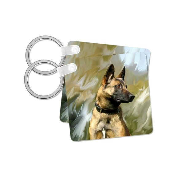 3dRose, Belgian Malinois, set of 2 Key Chains