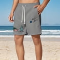 thumbnail image 2 of CONZONE Mens Casual Shorts Elastic Waist Drawstring Summer Shorts for Men Dinosaur Graphic Lightweight Loose Fit Workout Gym Shorts With Pockets, 2 of 5