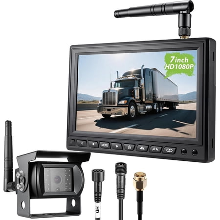 Backup camere System for , VWS 1080P 7-Inch Mirror Backup Camera System, IR Night Vision, Rearview Camera,4 Video Inputs, for ,RVs,,SUVs and