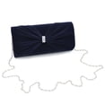 thumbnail image 2 of Elegant Rhinestone Bow Front Velvet Clutch Evening Bag Handbag -Diff Colors, 2 of 5