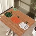 thumbnail image 3 of TopLLC Halloween Welcome Doormat, 17x31.5 inch Polyester Pumpkin Pattern Plush Front Porch Rugs, Non-Slip Quick Dry Pumpkin Decorative Entrance Door Mat Halloween Decorations for Front Door Outside, 3 of 5