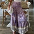 thumbnail image 4 of Homenesgenics Dresses for Women Summer Maxi Formal Spring Midi Prom SunDresses Women Fashion Comfortable Daily High Waist Print Retro Skirt Purple S-2XL, 4 of 6