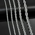 thumbnail image 6 of GQ 2.3mm/3mm/4mm/5mm/6mm Stainless Steel Twisted Rope Chain Silver Color Necklace for Men Women 16 to 30 Inches, 6 of 6