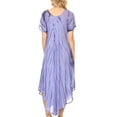 thumbnail image 2 of Sakkas Yasmin Tie Dye Embroidered Sheer Cap Sleeve Sundress | Cover Up - Blue - One Size Regular, 2 of 5