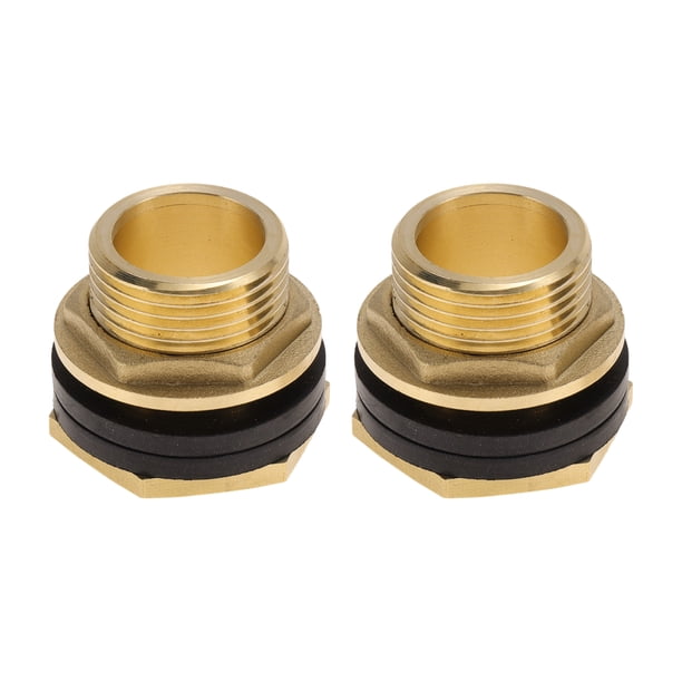 Conectores de rosca externa simple de latón Unique Bargains 3/4" macho con junta 1.18" 2 Pcs