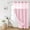 Pink, variant on No Hook Tufted Chevron Striped Shower Curtain with Snap-in Fabric Liner set-71Wx74H(72H),Grey Hotel Grade Boho Style Shower Curtain with See Through Top Window,Water Repellent