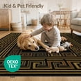 thumbnail image 4 of ODIKA Geometric Key Fret Bordered Symmetry Meander Border Scroll Greek Flowing Dynamic Stain Resistant Low Profile for Dorm Room, Small Living Apartment, 4 of 7