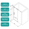 thumbnail image 3 of BARONAGE 56-60"W x 74"H Semi-Frame Single Sliding Shower Door in Brushed Nickel – Featuring 5/16" (8mm) Tempered Clear Glass, Stainless Steel, and Type C Wrapped Guide Rail with Anti-Derailment Pulle, 3 of 7