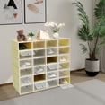 thumbnail image 6 of 24 Pack Shoe Boxes,Stackable Clear Shoe Boxes Flip Lid Shoe Boxes Boot Storage Organizer Shoe Cabinet & Shoe Cupboard for Homes, Cloakrooms for Storing Flats, Slippers, Casual Shoes (Avocado Green), 6 of 9