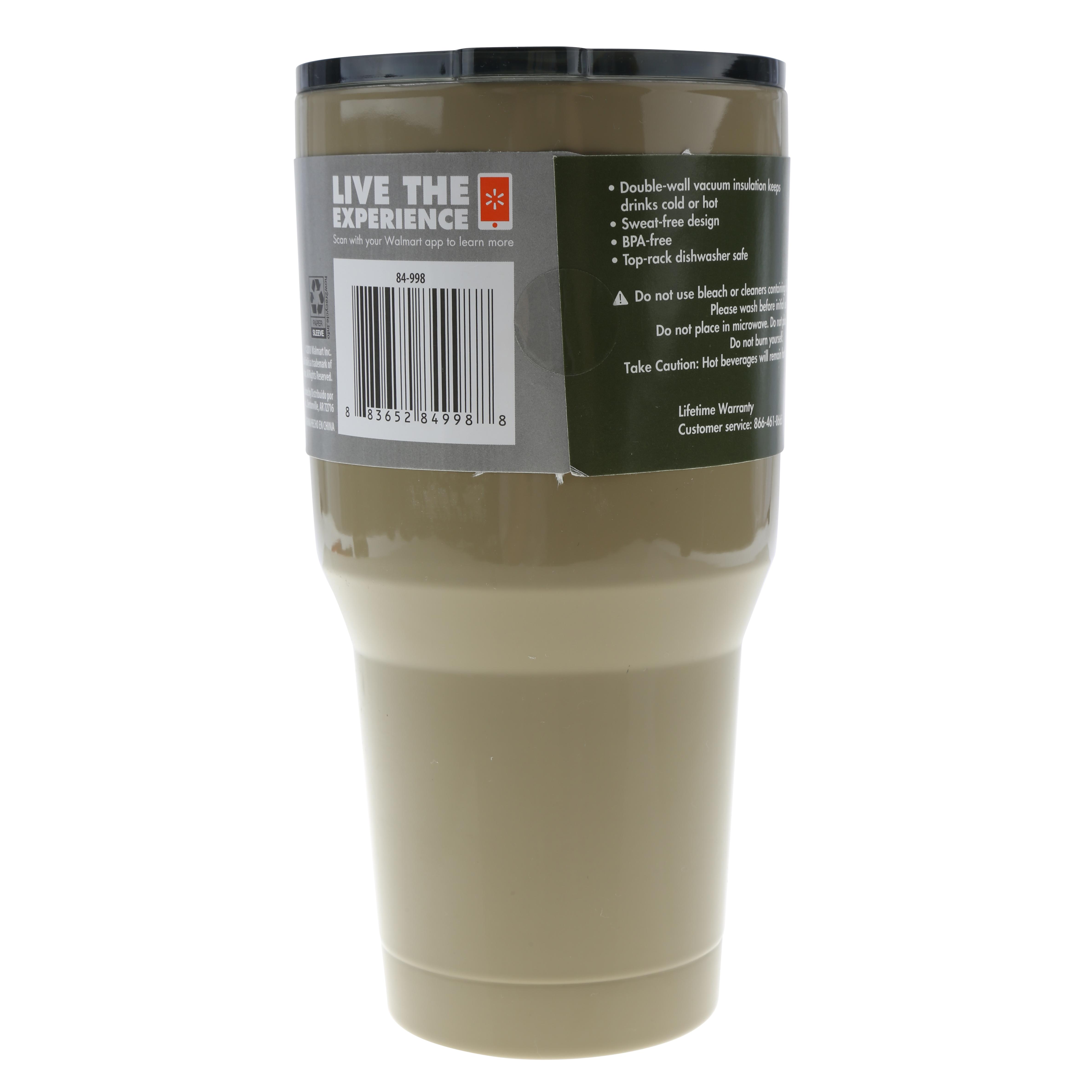 Ozark Trail 30-Ounce Double-wall, Vacuum-sealed Stainless Steel Tumbler, Tan - image 5 of 5