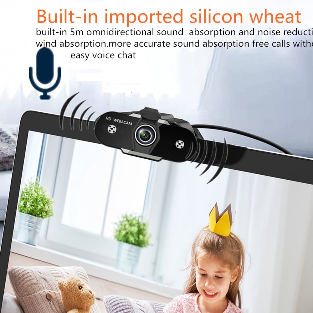 YouYeap Webcam with Microphone, 1080P HD Streaming Web Camera for Desktop Computer, PC USB Camera 110-Degree with Privacy Cover Mic for Video