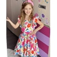 thumbnail image 3 of Arshiner Girls Spring Summer Dresses Flutter Sleeve A-line with Belted Pockets Casual Party Dress, 3 of 6