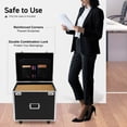 thumbnail image 3 of Portable File Storage Box with Handle, Letter Size Mobile Lock Box with Wheels & Telescoping Handle, Double Combination Locking Cabinet, 3 of 8