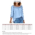 thumbnail image 6 of Women Half Sleeve Top Lace Patchwork Hollow Out Loose Fitting Pure Color Pullover Shirt Sky Blue XL, 6 of 6