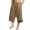 Khaki, variant on Kids Boys Japanese Kimono Beach Pants Linen Capri Summer Harem Pants Wide Leg Cropped Pant Loose Pockets Trousers