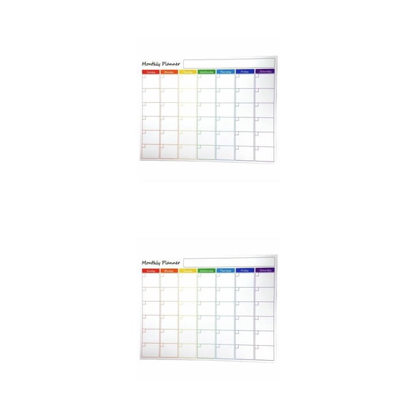 Matsuzay Sala de estar Dormitorio Frigorífico Horario Etiqueta Oficina Desmontable Reutilizable Mensaje Tablero Planificador Pizarra blanca Tableros de Mensual 2piezas