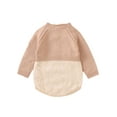 thumbnail image 2 of xiaxaixu Baby Boys Fall Winter Sweater Rompers Long Sleeve Contrast Color Button Knit Playsuit, 2 of 9