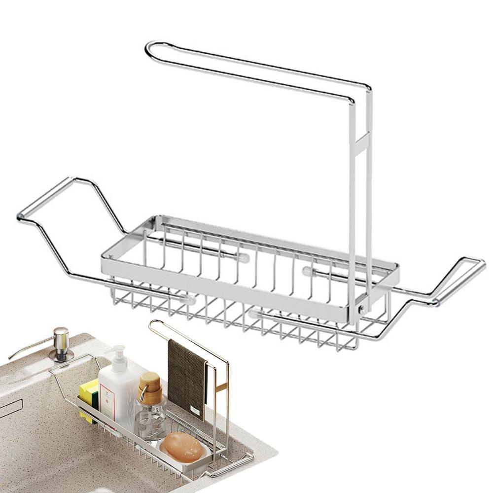 Ksruee Sink Storage Rack Expandable Kitchen Sink Organizer Rack