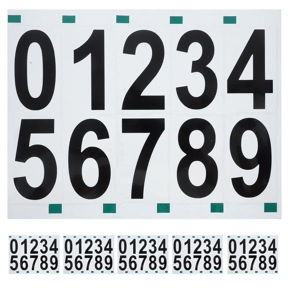 HOMEMAXS 6 Sheets Adhesive Reflective Numbers Mailbox Stickers Outdoor Address Decals for House