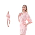 thumbnail image 4 of Fankiway Robe de Pyjama à Manches Mi-Longues pour Femme, Couleur Unie, Tenue d'Intérieur Décontractée, Col en V, Ceinture, Robes pour Femmes, Grande Taille, Liquidation, Robes d'Été pour Femmes, Manches Courtes, 4 of 6