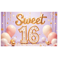 thumbnail image 7 of Elegant Design Sweet 16 Birthday Celebration Sparkling Decoration Sweet 16 Banner Elegant Pink Balloon Backdrop for Teen Party Indoor Celebration Photo Shoot, 7 of 7