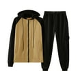 thumbnail image 2 of Tdoqot Mens Sweatsuits 2 Piece- Casual Long Sleeve Hoodie and Pants Fashion Zipper Tracksuit Khaki Size XL, 2 of 6
