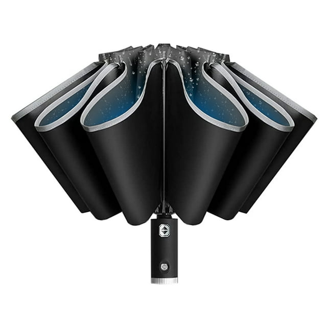 Automatic Umbrella Windproof Reverse Folding Umbrella UV Protection Travel Lightweight Sun & Rain Umbrellas Portable Parasol for Backpack Women Men